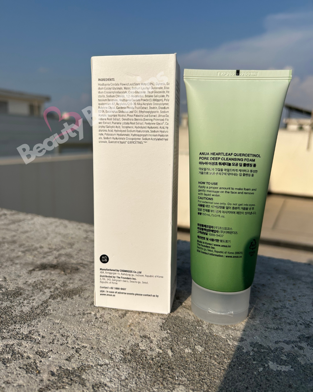 ANUA HEARTLEAF + BHA QUERCETINOL DEEP CLEANSING FOAM – 150ML. (WHITE BOX).