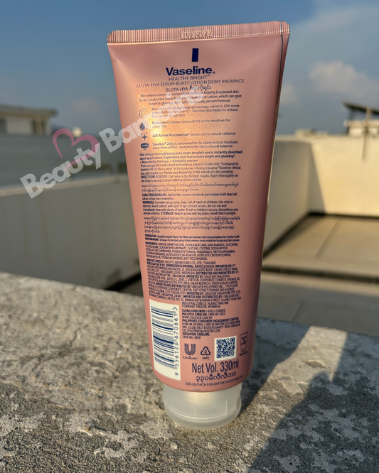 VASELINE GLUTA-HYA DEWY RADIANCE SERUM BURST LOTION 330 ML FULL SIZE.