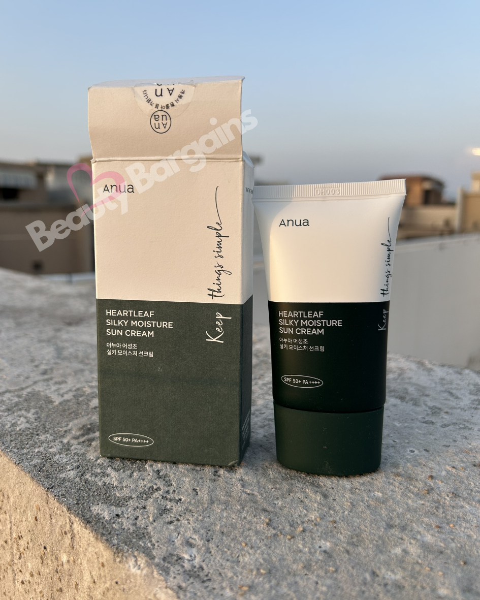 ANUA HEARTLEAF SILKY MOISTURE SUN CREAM SPF 50+ PA++++🌞🍃