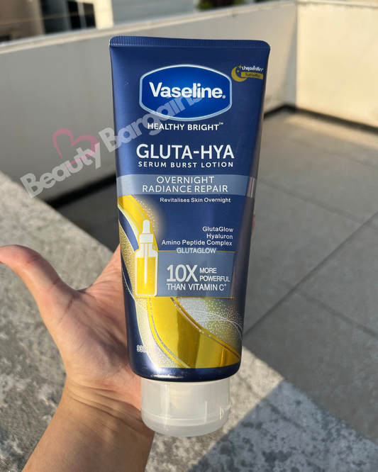 VASELINE OVERNIGHT RADIANCE REPAIR GLUTA SERUM BURST LOTION 330 ML FULL SIZE.